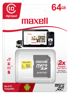 MEMORIA MAXELL ORIGINAL MICRO SD 64 GB XC U3 ULTRA CLASE 10